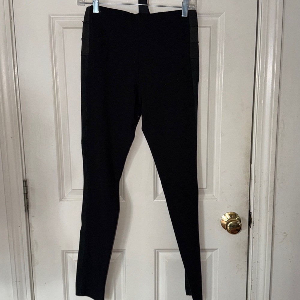 Hale Bob large black leggings with  genuine suede side panels - Picture 8 of 16